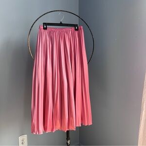 Vintage Silk Pink Pleated Skirt